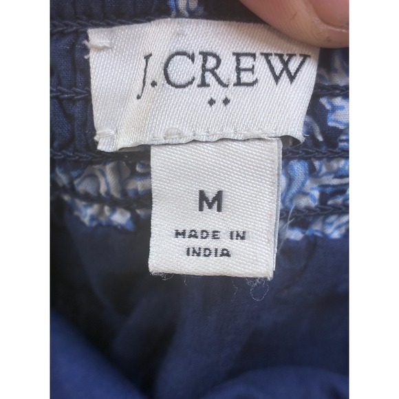 J. Crew Navy Floral Tiered Ruffle Mini Skirt Size Medium Boho Chic Cottagecore - Picture 2 of 11